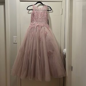 Mauve pageant or dance dress for young girl, size 10, never been worn.